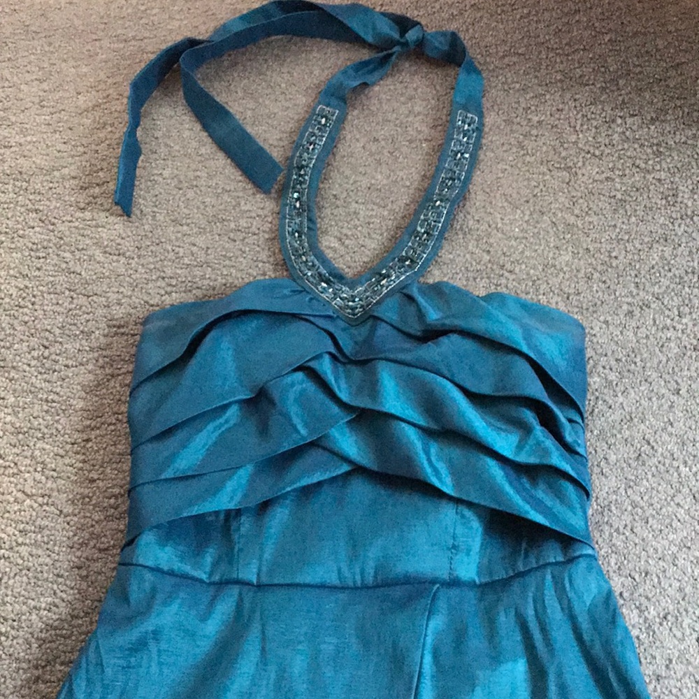 Trixxi Blue cocktail dress with beaded halter